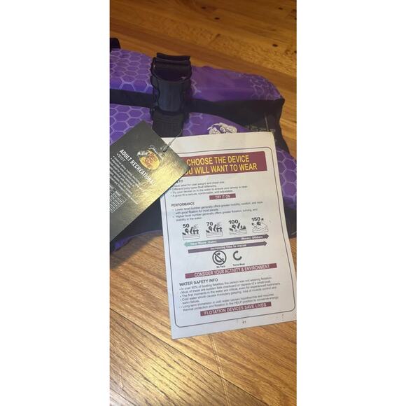 NEW Life jacket Adult Petite Bass Pro Shop Purple - Picture 4 of 7